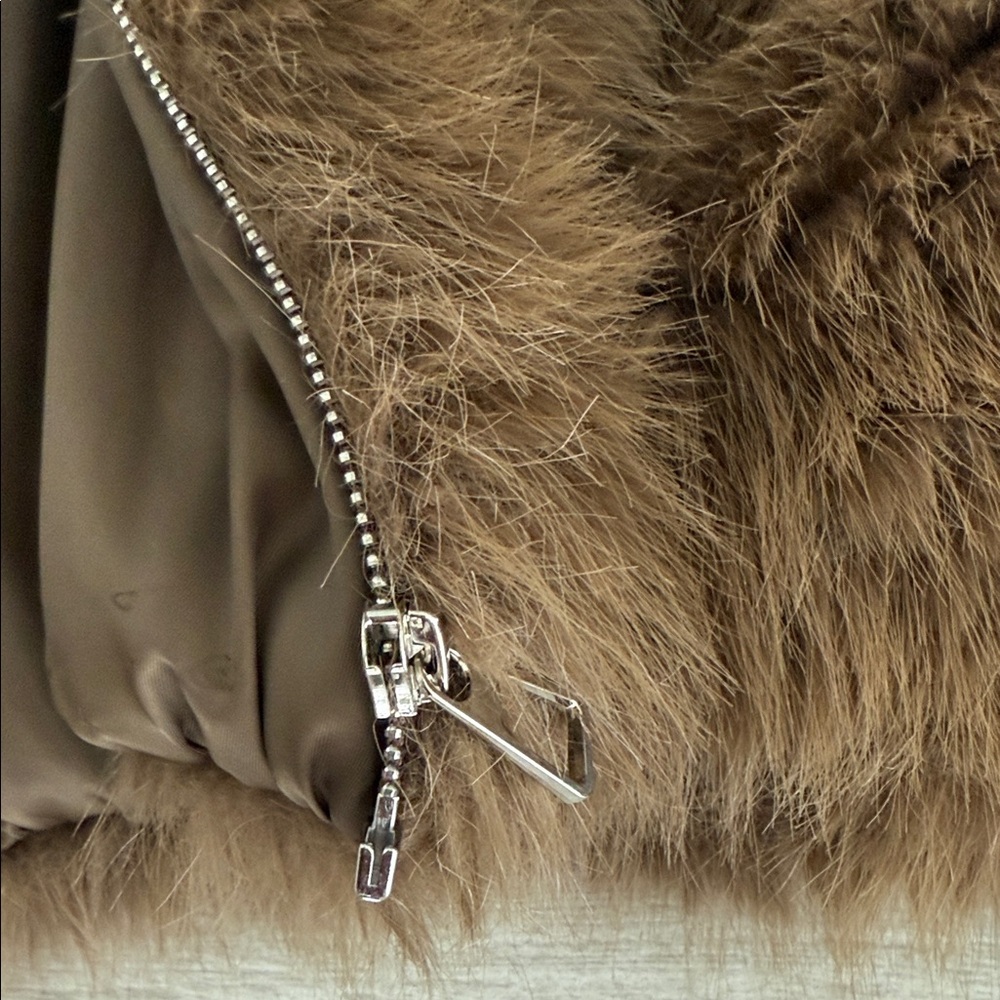 The Frankie Shop Plush Faux Fur Bomber Jacket - Picture 11 of 12
